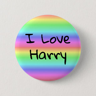 Badge Rond 5 Cm J'aime le bouton de fierté d'arc-en-ciel de Harry