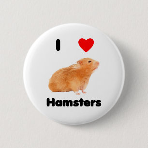 Badge Rond 5 Cm J'aime le bouton de hamsters