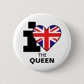 Badge Rond 5 Cm J'aime le bouton de la Reine