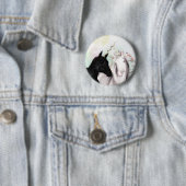 Badge Rond 5 Cm J'aime le bouton de licornes (En situation)