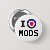 Badge Rond 5 Cm J'aime le bouton de Mods (Devant & derrière)
