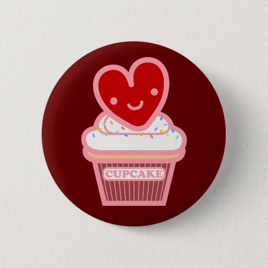 Badge Rond 5 Cm J'aime le bouton de petit gâteau (Devant)