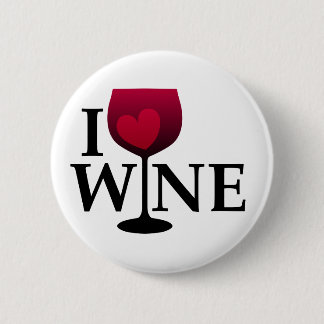Badge Rond 5 Cm J'aime le bouton de vin