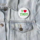 Badge Rond 5 Cm J'AIME le bouton de ZOMBIS (En situation)