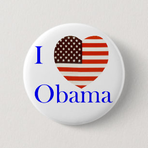 Badge Rond 5 Cm J'aime le bouton d'Obama