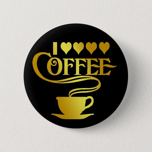 BADGE ROND 5 CM J'AIME LE CAFÉ (Devant)