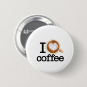 Badge Rond 5 Cm J'aime le café (Devant & derrière)