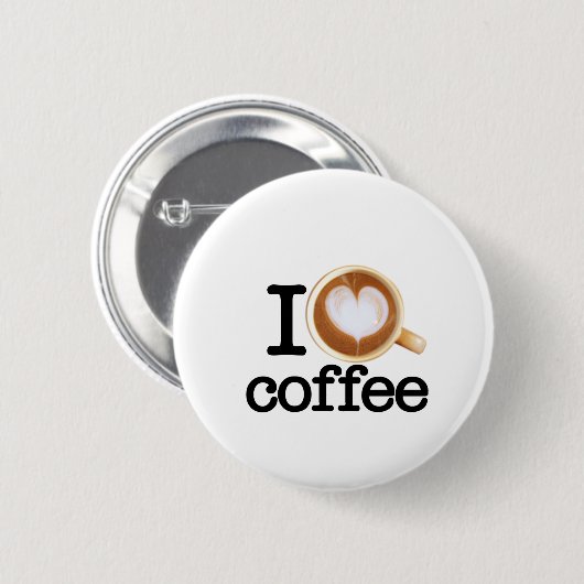 Badge Rond 5 Cm J'aime le café (Devant & derrière)
