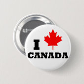 Badge Rond 5 Cm J'aime le Canada (Devant & derrière)