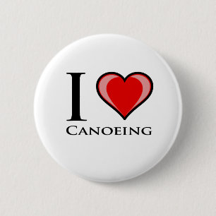 Badge Rond 5 Cm J'aime le canoë-kayak