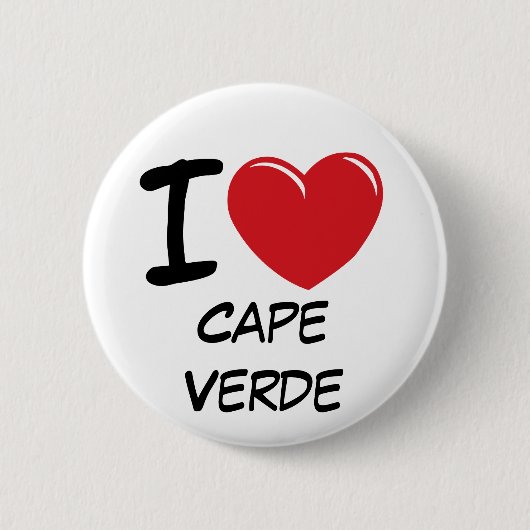 Badge Rond 5 Cm J'aime le Cap Vert (Devant)