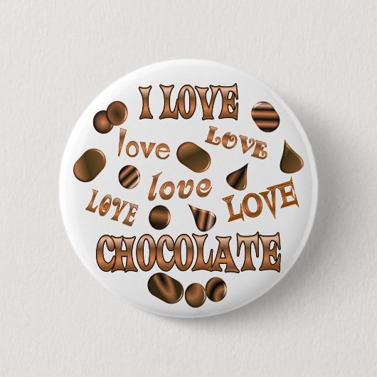 Badge Rond 5 Cm J'aime le chocolat (Devant)