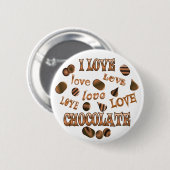 Badge Rond 5 Cm J'aime le chocolat (Devant & derrière)