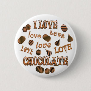 Badge Rond 5 Cm J'aime le chocolat