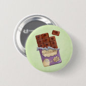 Badge Rond 5 Cm J'aime le chocolat (Devant & derrière)