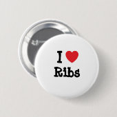 Badge Rond 5 Cm J'aime le coeur de Ribs T-Shirt (Devant & derrière)
