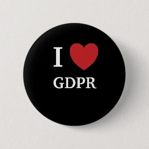 Badge Rond 5 Cm J'aime le coeur GDPR de GDPR I