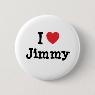 Badge Rond 5 Cm J'aime le coeur Jimmy personnalisé