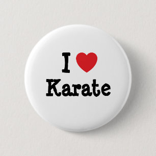 Badge Rond 5 Cm J'aime le coeur karaté personnalisé