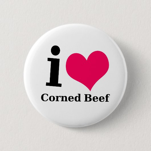 Badge Rond 5 Cm J'aime le corned beef (Devant)
