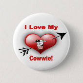 Badge Rond 5 Cm j'aime le cowwie (Devant)