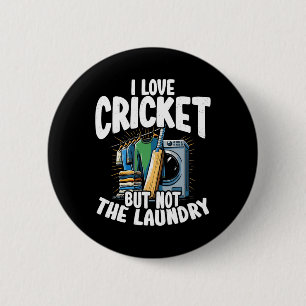 Badge Rond 5 Cm J'aime le cricket mais pas le design de lessive po