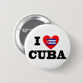 Badge Rond 5 Cm J'aime le Cuba (Devant & derrière)