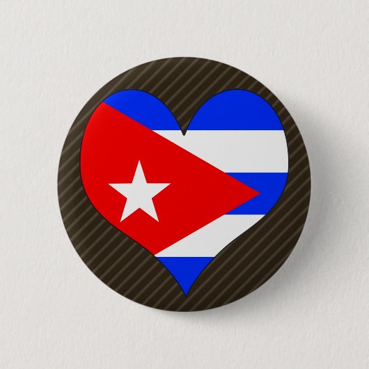 Badge Rond 5 Cm J'aime le Cuba (Devant)
