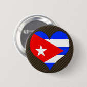 Badge Rond 5 Cm J'aime le Cuba (Devant & derrière)