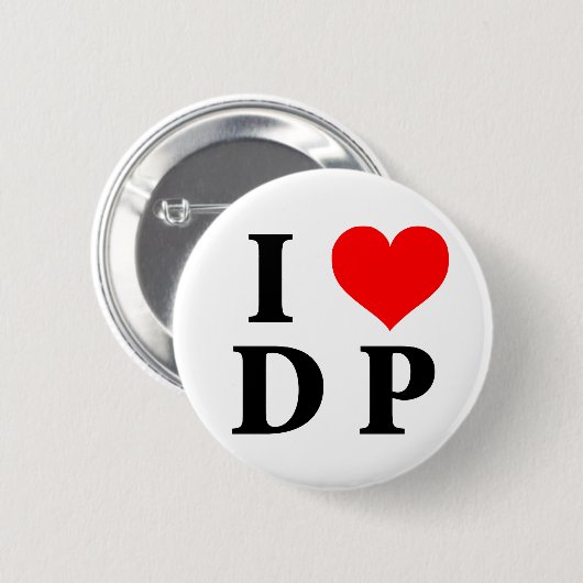 Badge Rond 5 Cm J'aime le DP (Devant & derrière)