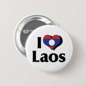 Badge Rond 5 Cm J'aime le drapeau du Laos (Devant & derrière)