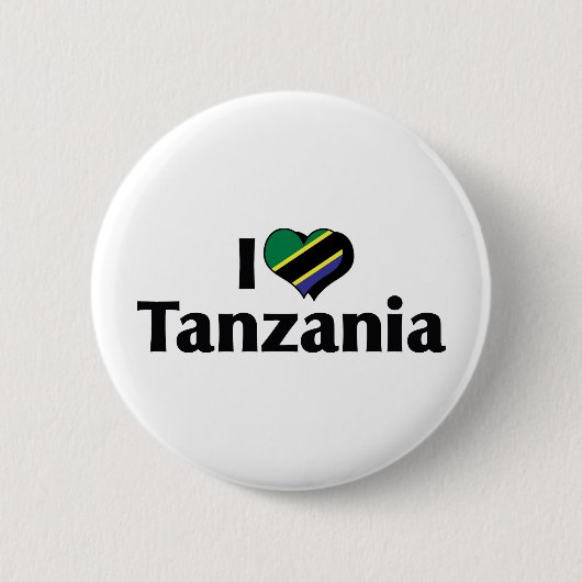 Badge Rond 5 Cm J'aime le drapeau tanzanien (Devant)