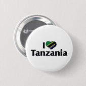 Badge Rond 5 Cm J'aime le drapeau tanzanien (Devant & derrière)