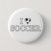 Badge Rond 5 Cm J'Aime Le Football (Devant)