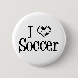 Badge Rond 5 Cm J'Aime Le Football