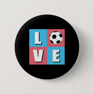 Badge Rond 5 Cm J'aime le football Football pour joueurs entraîneu