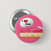 Badge Rond 5 Cm J'aime le gâteau au fromage (Devant & derrière)