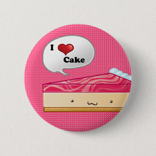 Badge Rond 5 Cm J'aime le gâteau au fromage