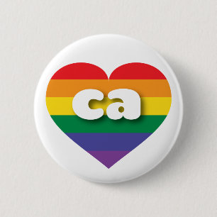 Badge Rond 5 Cm J'aime le Gay pride californien