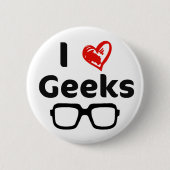 Badge Rond 5 Cm J'aime le geeks (Devant)