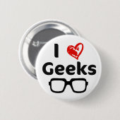Badge Rond 5 Cm J'aime le geeks (Devant & derrière)