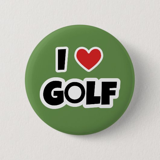Badge Rond 5 Cm J'aime le golf (Devant)
