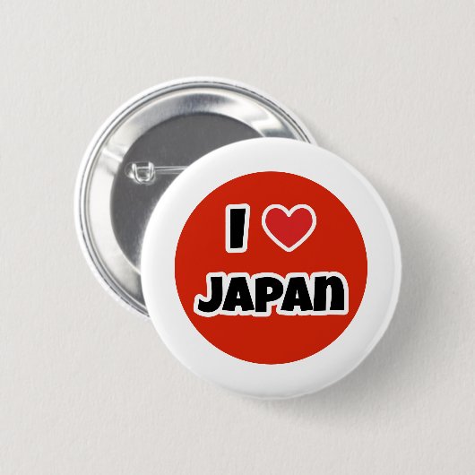 Badge Rond 5 Cm J'aime le Japon (Devant & derrière)