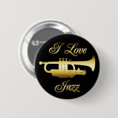 BADGE ROND 5 CM J'AIME LE JAZZ (Devant & derrière)