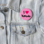 Badge Rond 5 Cm J'aime le Kansas (En situation)