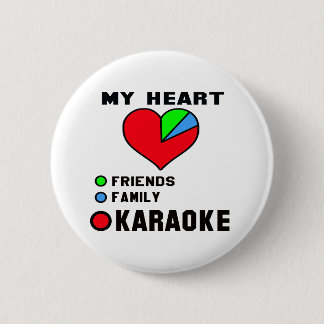 Badge Rond 5 Cm J'aime le karaoke