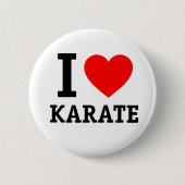 Badge Rond 5 Cm J'aime le karaté (Devant)