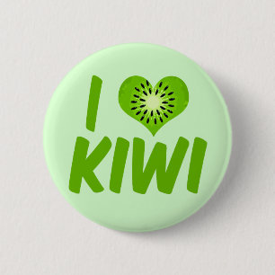 Badge Rond 5 Cm J'aime le kiwi
