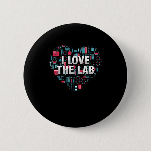 Badge Rond 5 Cm J'Aime Le Laboratoire Technicien Médecine Médi (Devant)
