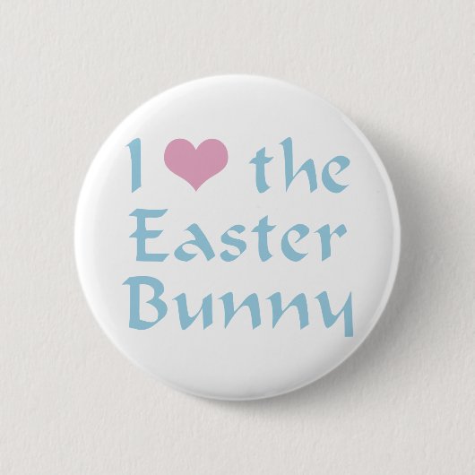 Badge Rond 5 Cm J'aime le lapin de Pâques (Devant)